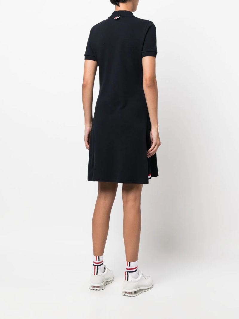 THOM BROWNE WOMEN FLARED TENNIS DRESS W RWB STRIPE RIB