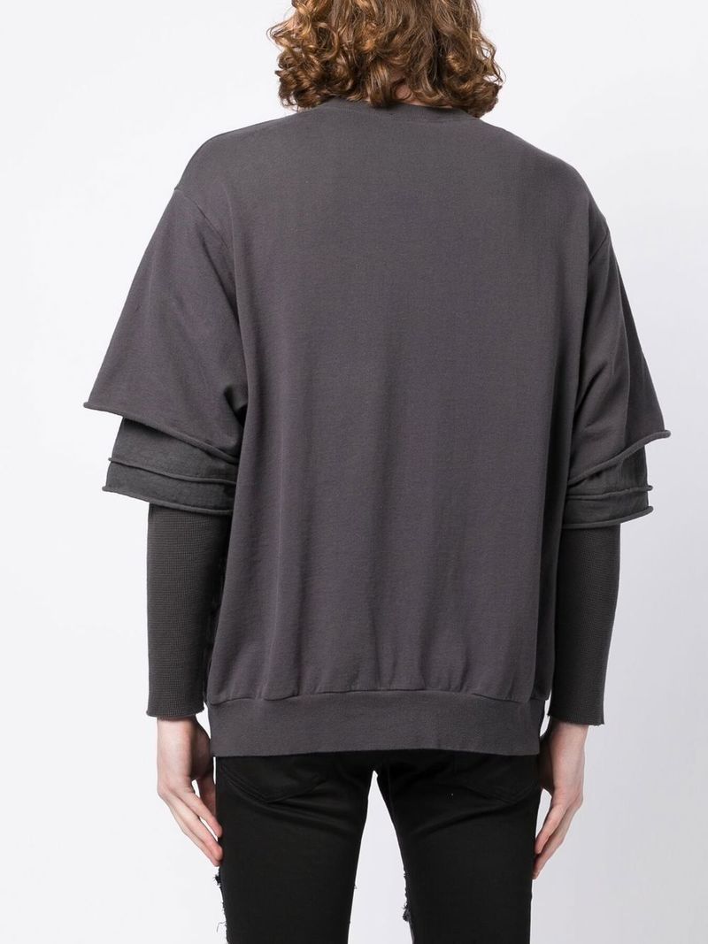 UNDERCOVER MEN Double Layered Sleeve Sweatshirt - CHARCOAL