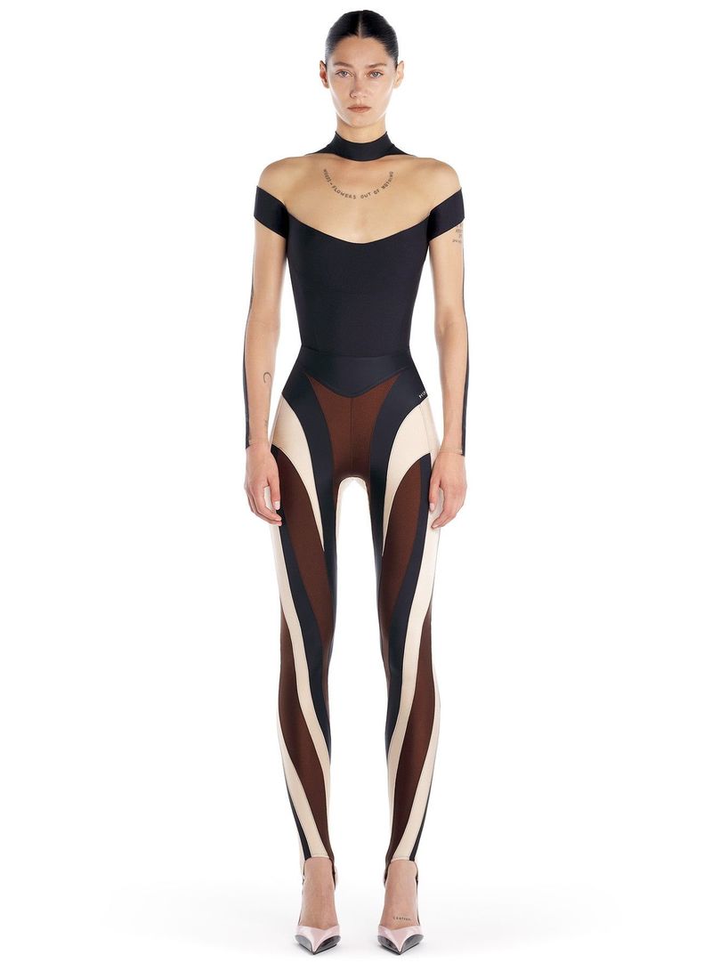 CLANE ★ SHEER DRAPE BODYSUITS Long Sleeve Black Sheer Bodysuit - Lara Bodysuit | Marcella