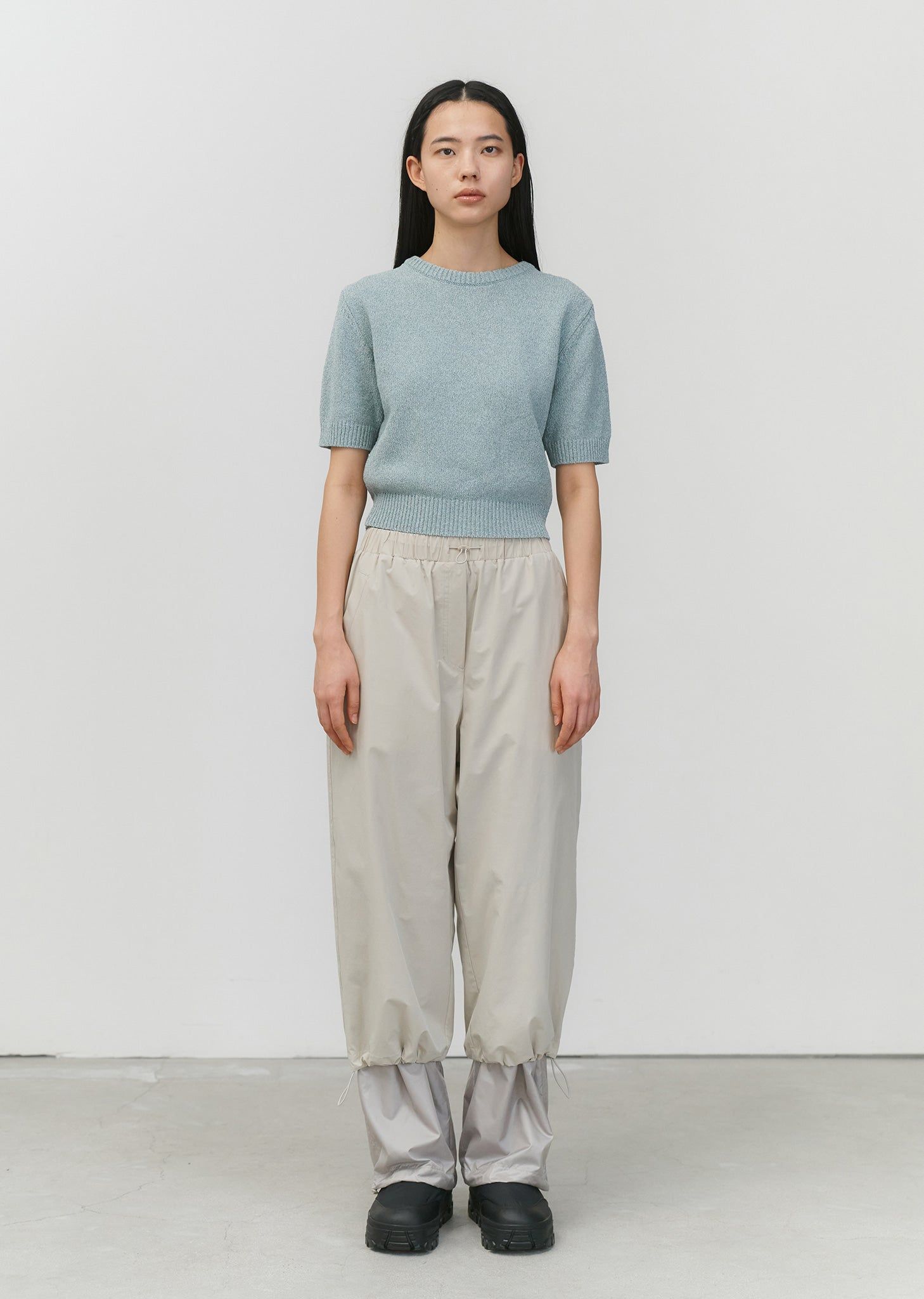 Amomento Drawstring Layered Pants - Grey Beige | Garmentory