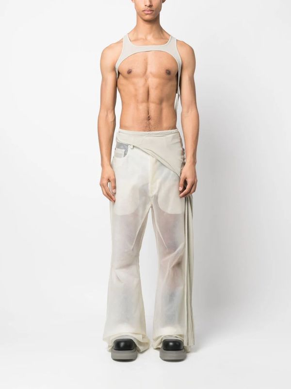 Rick Owens Banana Skeletank T-Shirt - Pearl | Garmentory