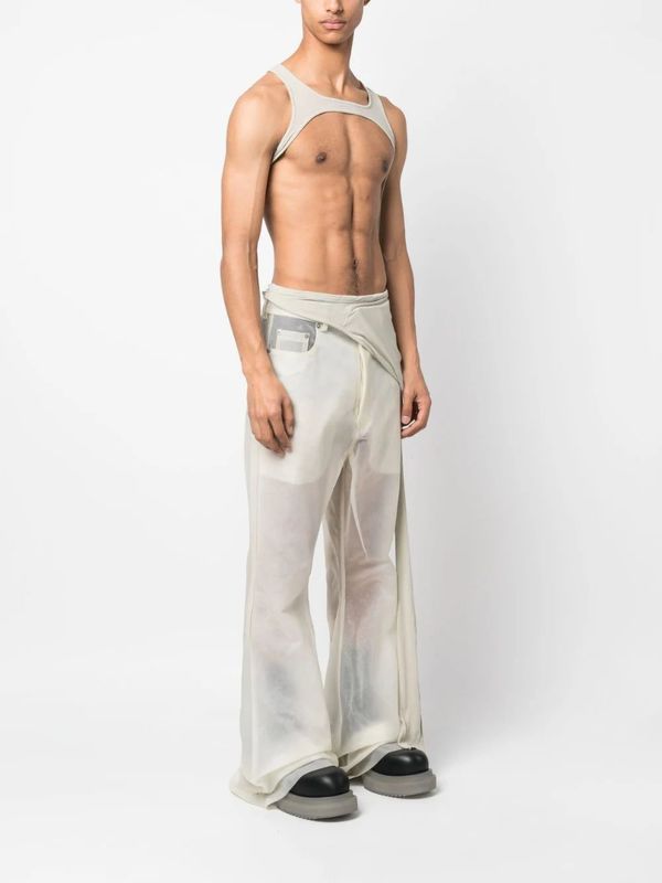 Rick Owens Banana Skeletank T-Shirt - Pearl | Garmentory