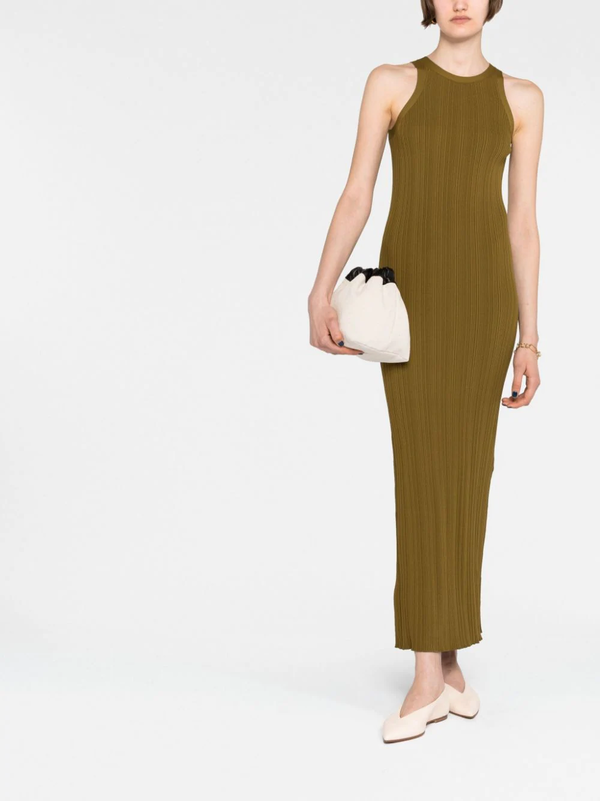 Totme WOMEN SEAMLESS RIB TANK DRESS - OLIVE 642 | Garmentory