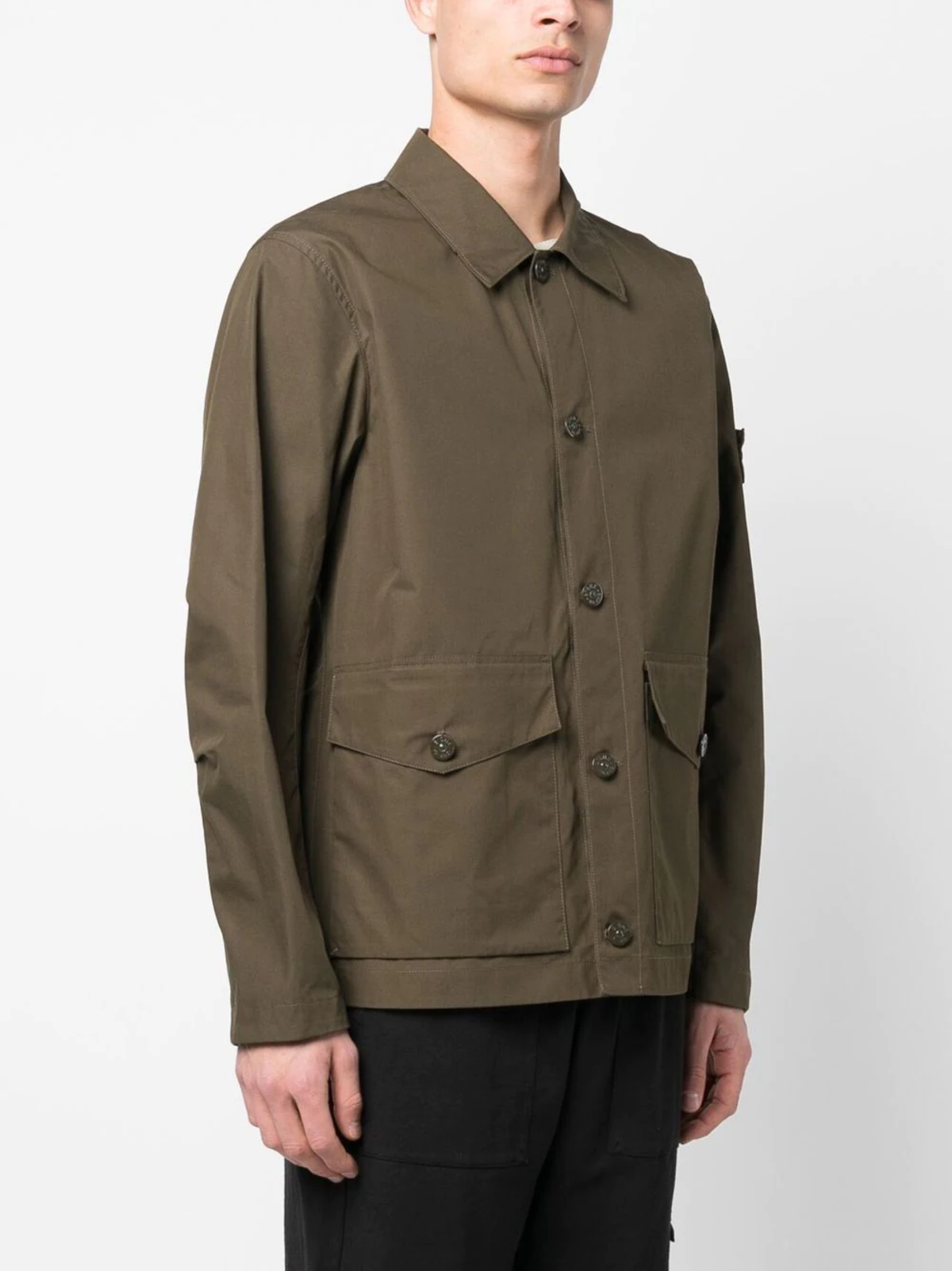 Stone Island Giubbotto Ghost Work Shirt Jacket - Military Green 