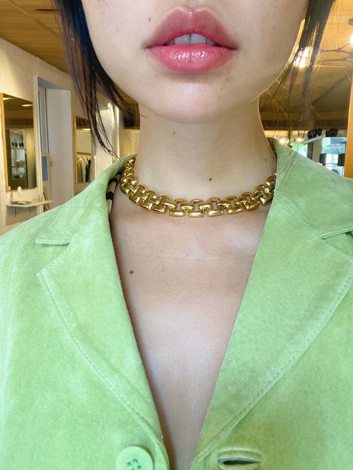 Tarin Thomas Chain Choker Necklace Vintage Gold Garmentory