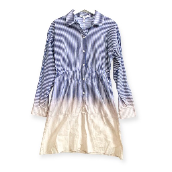 10 Crosby Derek Lam Dresses | Nwt Derek Lam 10 Crosby Stripe Dip-Dye Shirt Dress | Color: Blue/White | Size: 2 | Angelspace's Closet