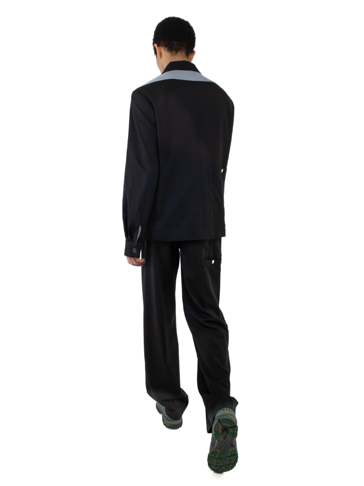 Kiko Kostadinov Kreuk Blazer - Crow Black/Sterling Blue | Garmentory