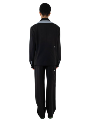 Kiko Kostadinov Kreuk Blazer - Crow Black/Sterling Blue | Garmentory