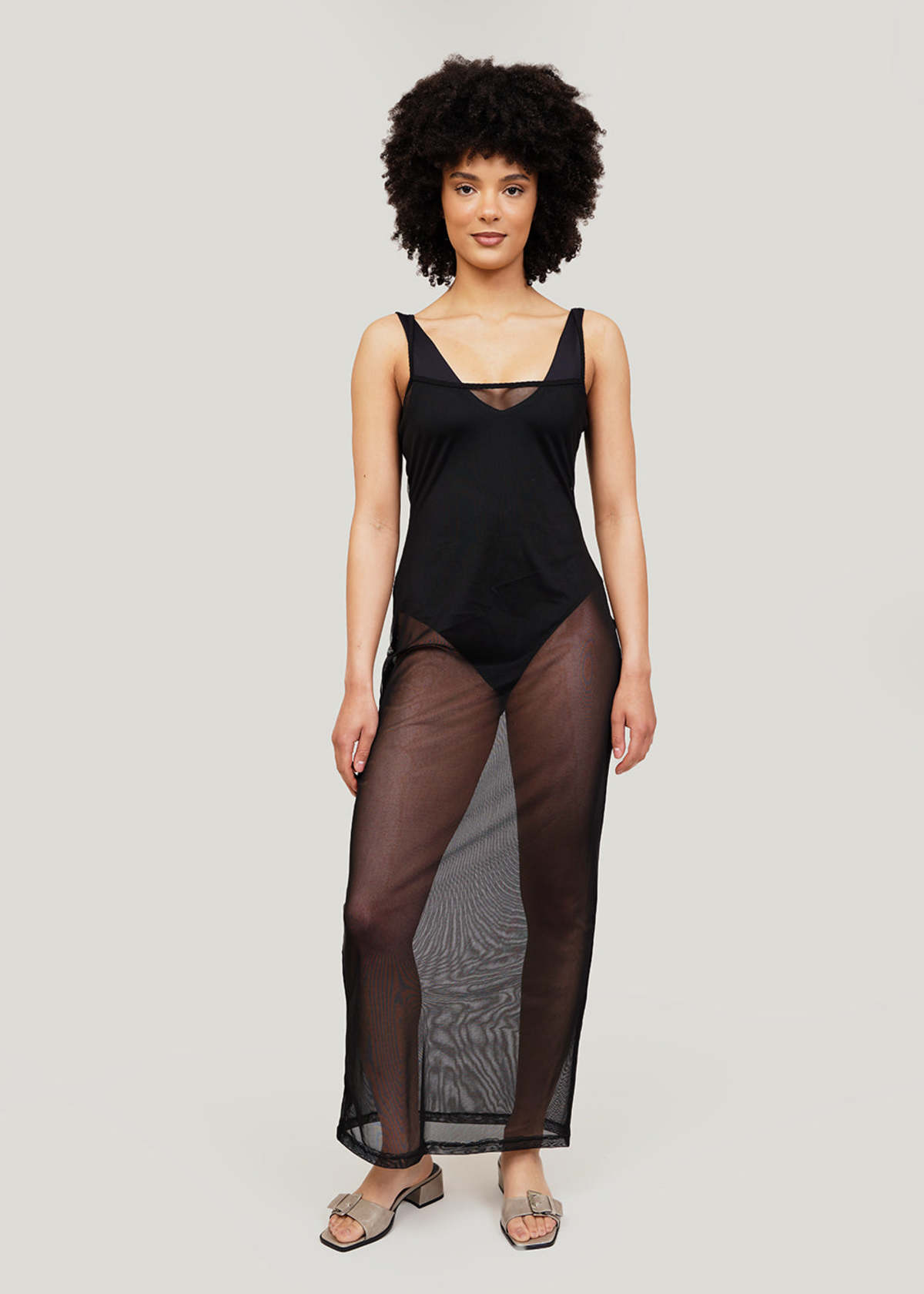 midi corset dress Midi corset dress with a side slit S / Black