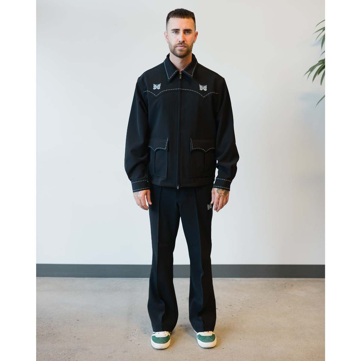 Needles Western Sport Jacket PE/PU Double Cloth - Black