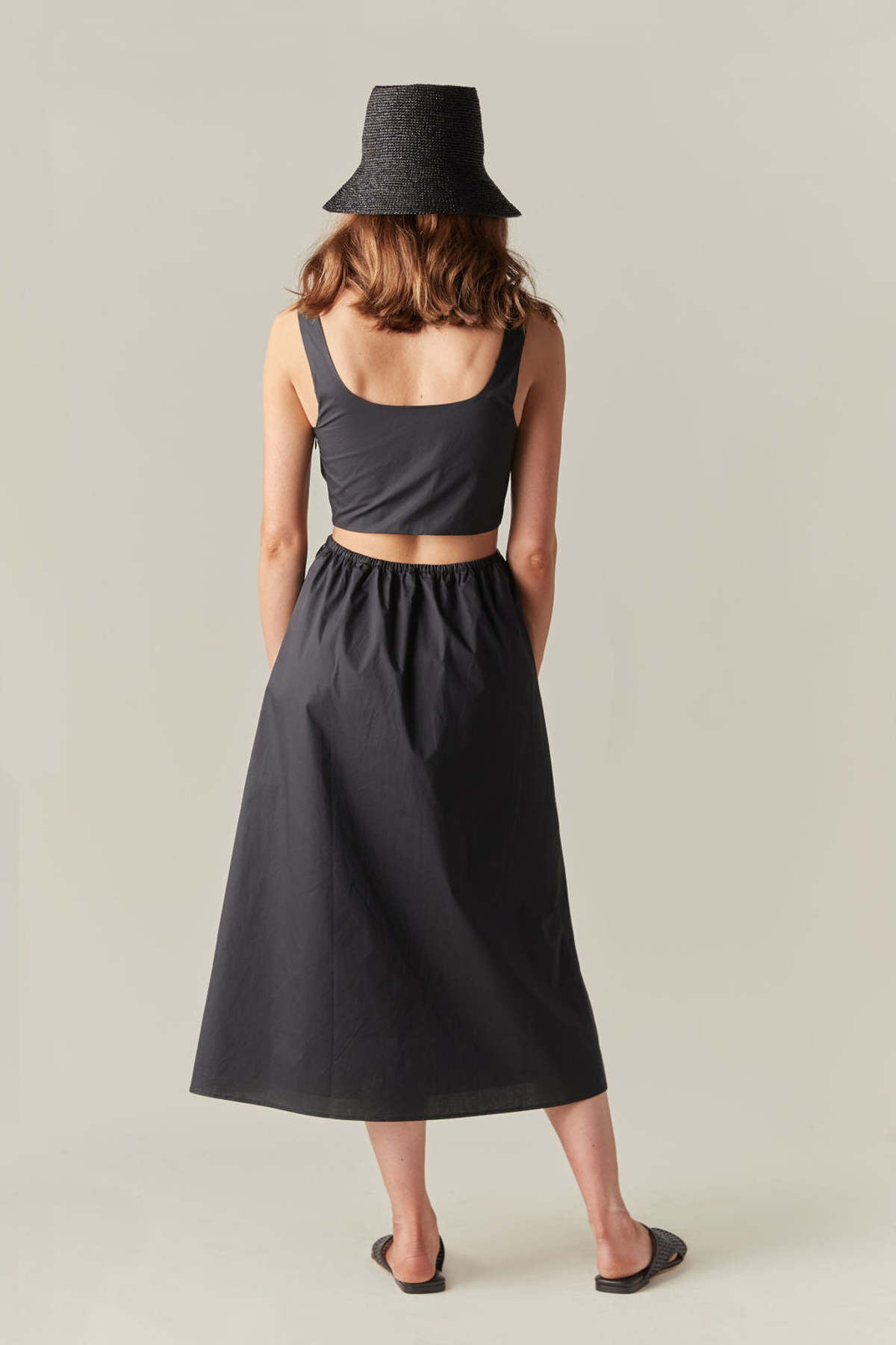 【関税込み】ANINE BING ブラック Dione ミディアムワンピース ANINE-BING-DIONE-DRESS-