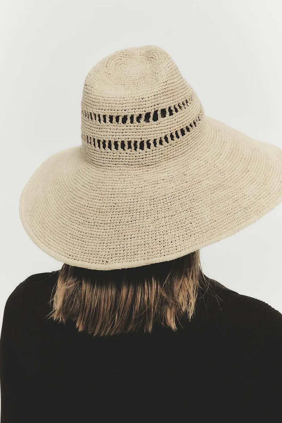 New Janessa Leon Harlow  Wide Brim Sun Hat - Beige Janessa Leone main image 3