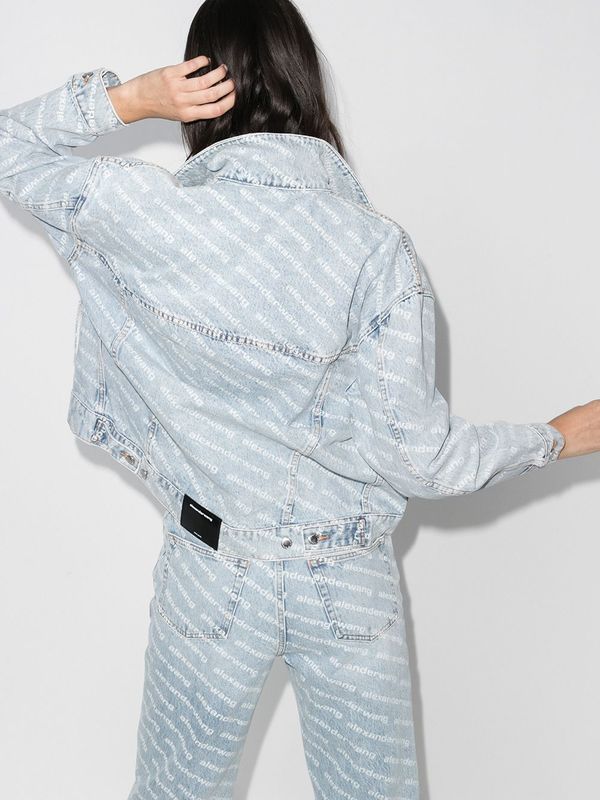 ALEXANDER WANG Falling Back Logo Jacket - Pebble Bleach | Garmentory