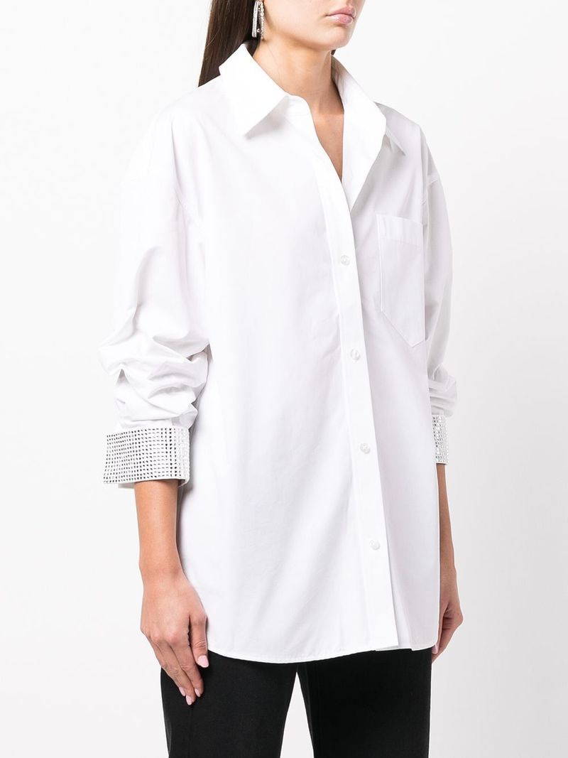 ALEXANDER WANG Button Down Shirt With Crystal Cuffs | Garmentory