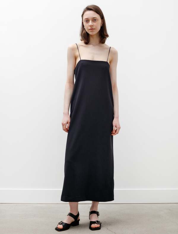 Auralee Hard Twist Wool Dobby Camisole Dress - Navy | Garmentory