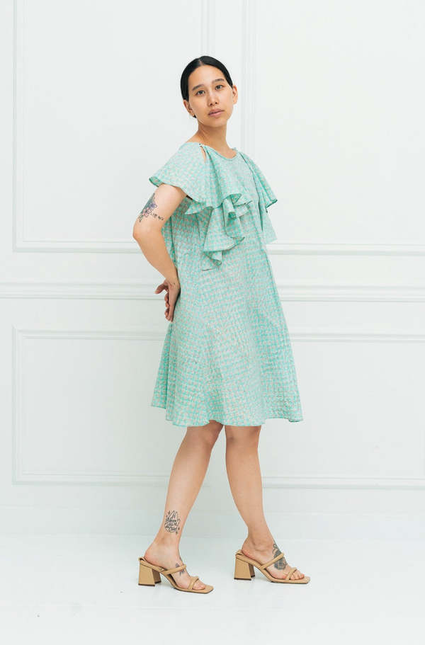slim fit dress slacks Green Plaid Mock Neck Sleeveless Mini Dress & Reviews - Green - Dresses main image 1