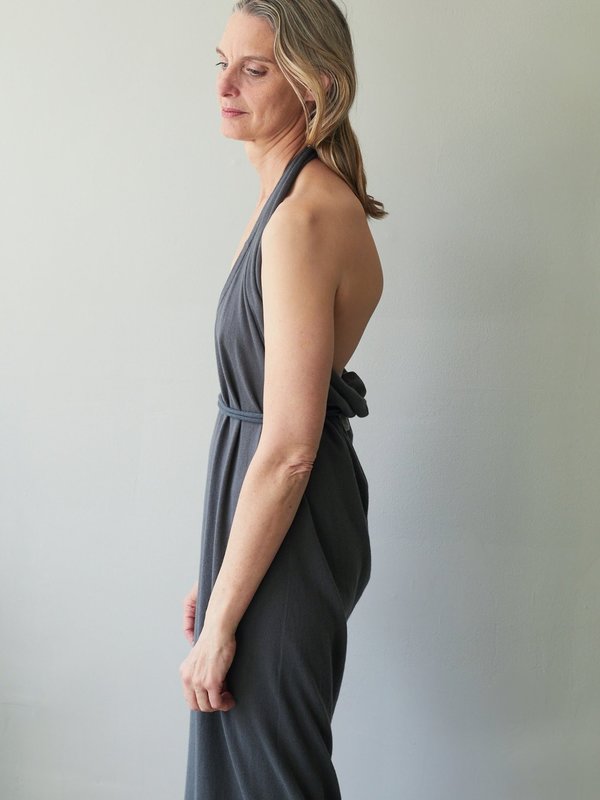 Extreme Cashmere ROCKET HALTER DRESS - LAKE