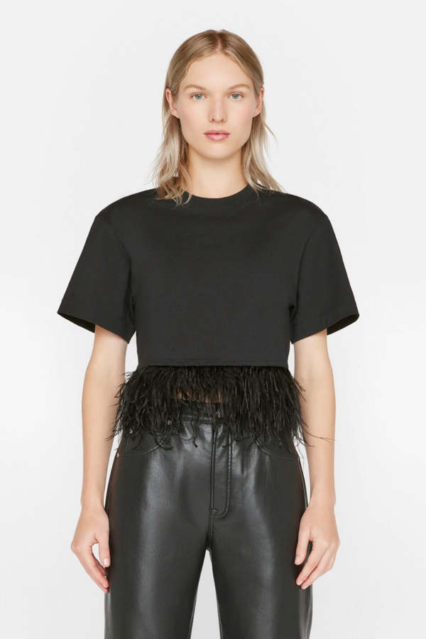 gypsohila Feather Tee フェザー　トップス　BLACK GPS-538 Feather Tee | gypsohila