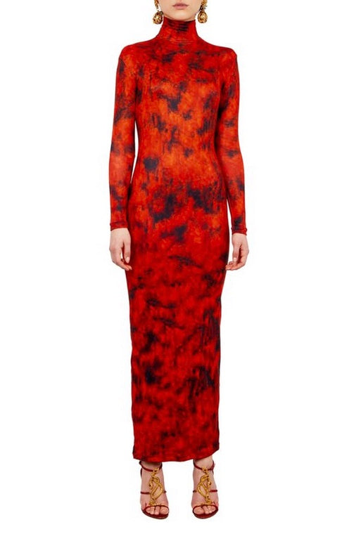 Christoph Rumpf Long Sleeve Turtleneck Dress - Red | Garmentory