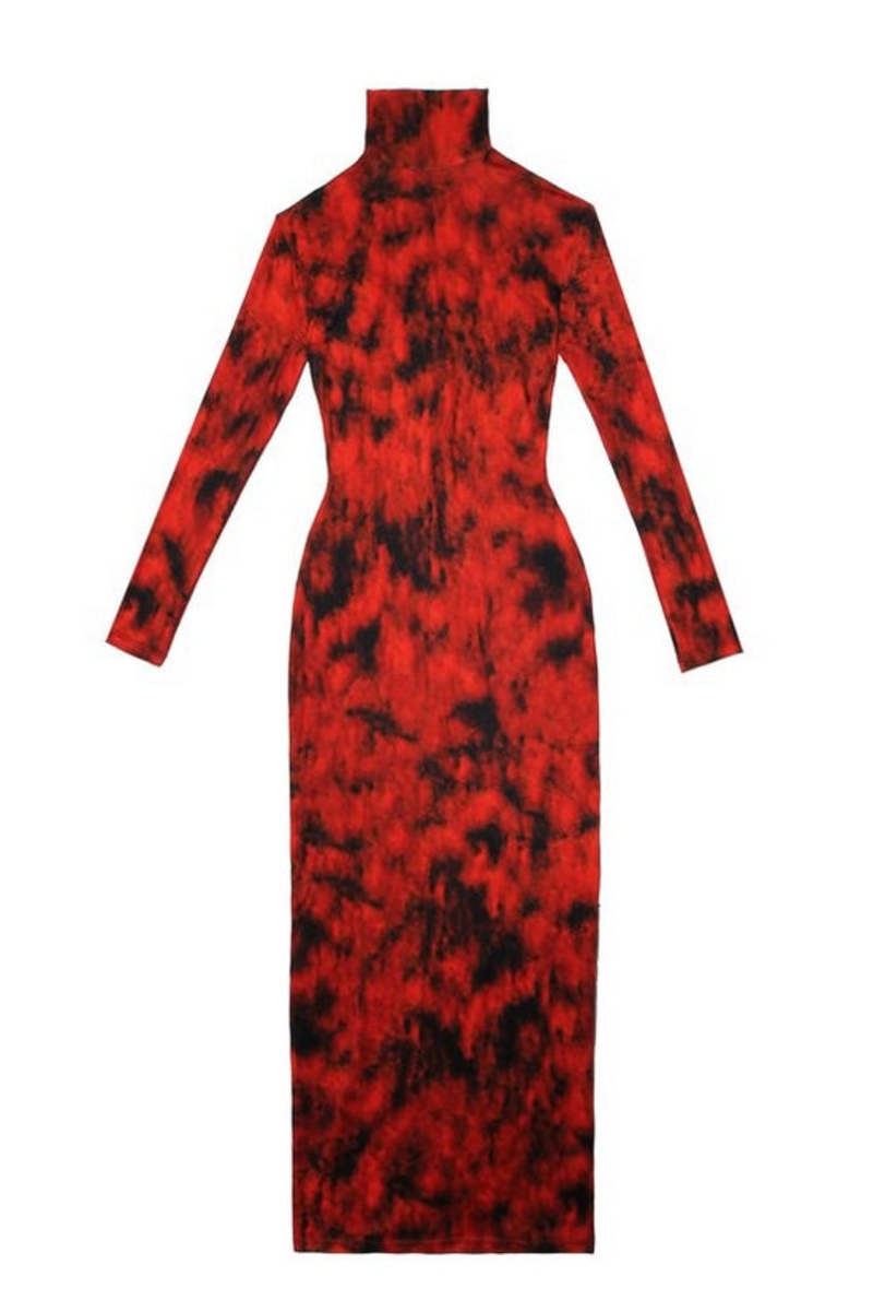 chinese dress ladies Long Sleeve Turtleneck Bodycon Mini Dress