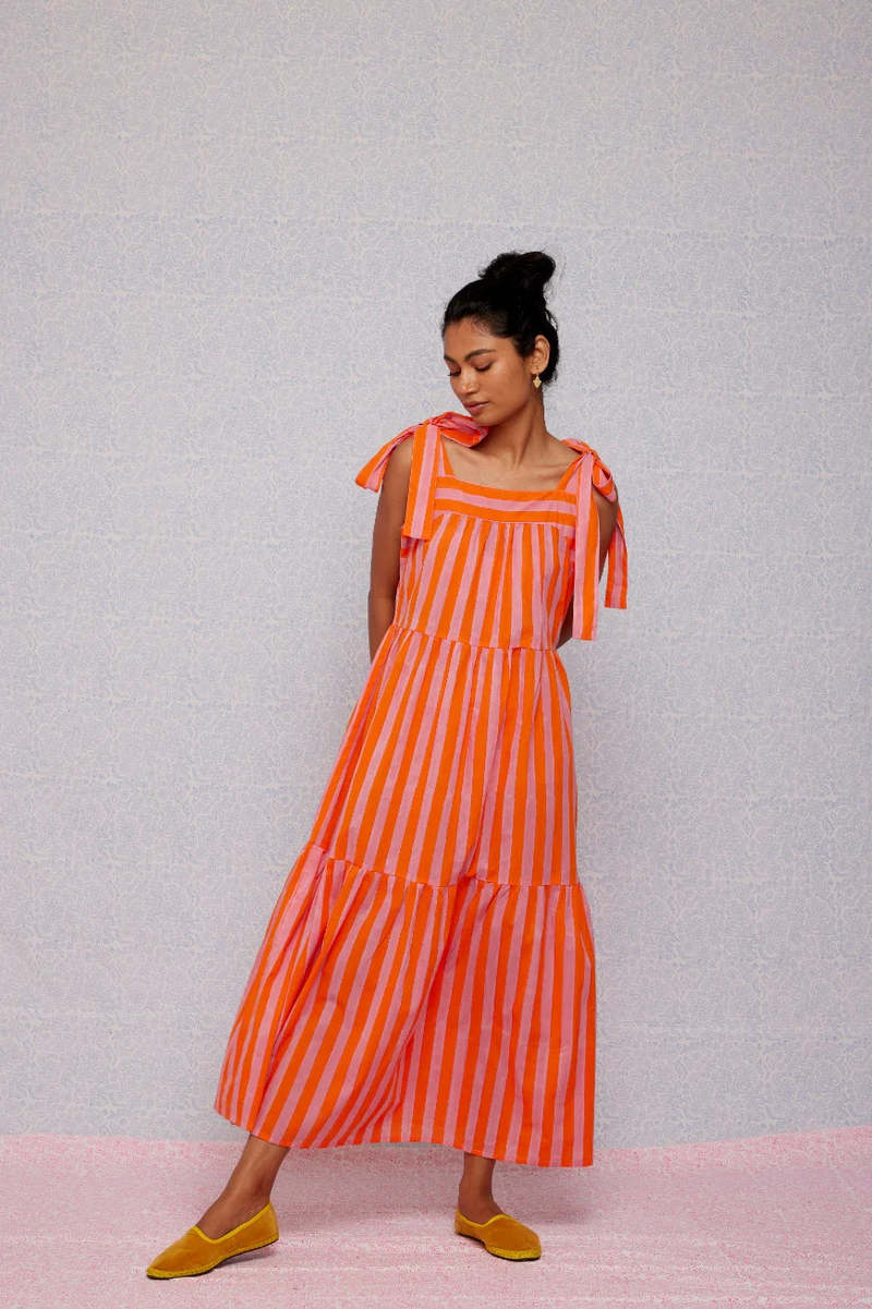 ワンピースその他 SZ BLOCKPRINTS Winslow Dress in Indigo SZ Blockprints Winslow Dress in Button Print – Primm's