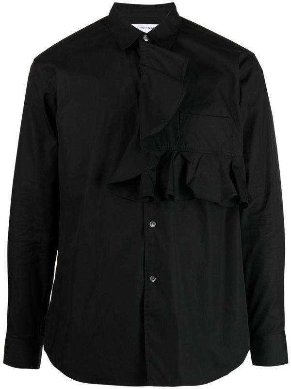 COMME DES GARCONS SHIRT MEN Front Ruffled Shirt | Garmentory
