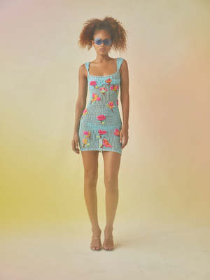 neon crochet dress Neon Spectrum Long/Maxi Dress S
