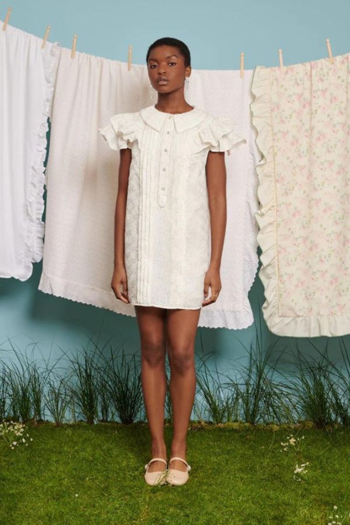 Sister Jane Vivian Jacquard Mini Dress - Ivory | Garmentory
