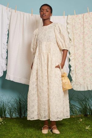 knee length dresses for ladies Savanna Jane Rust Embroidered Midi Dress With Tie Front Details  Deja Nu Tx