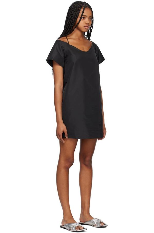 knee length dresses for ladies Odd Muse The Ultimate Satin Straight Neck Mini Dress - Olive