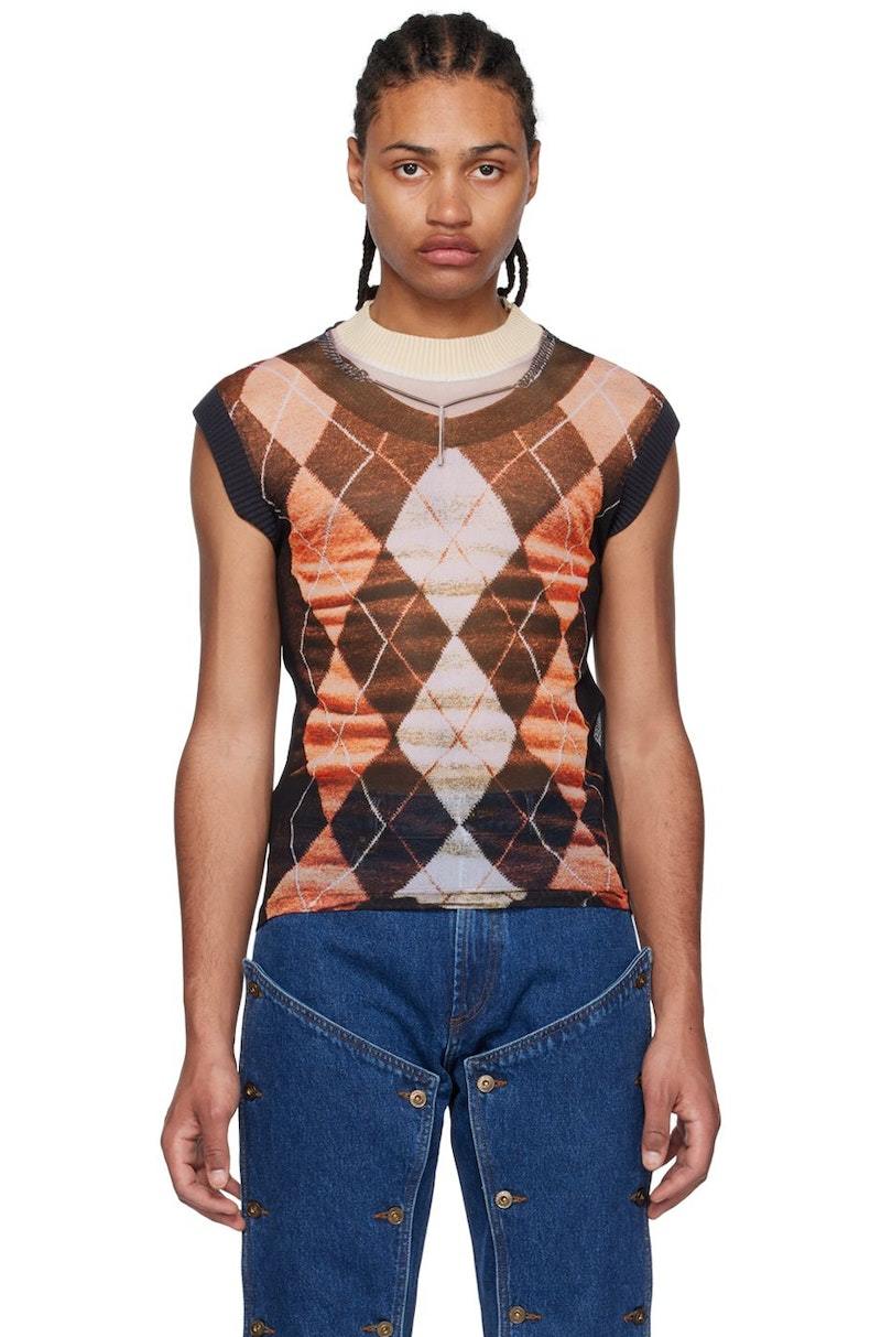 Y/Project Jean Paul Gaultier Edition Tank Top - Orange/Dark Gray