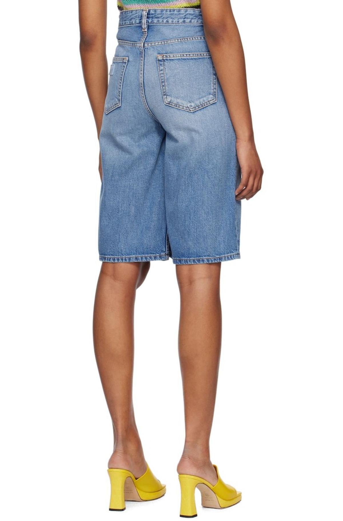 美品♥レア GANNI デニムショートパンツ ロゴ 北欧ブランド コットン Ｍ GANNI Five-Pocket Denim Shorts - Mid Blue Vintage | Garmentory