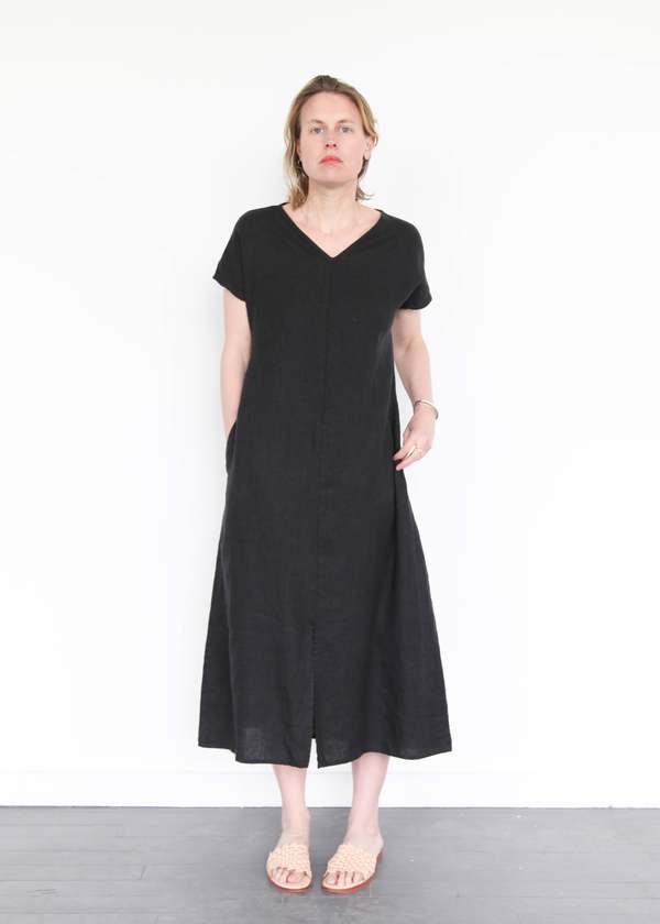 knee length dresses for ladies And for Good Hamptons Dress Flax – Island Farm main image 0