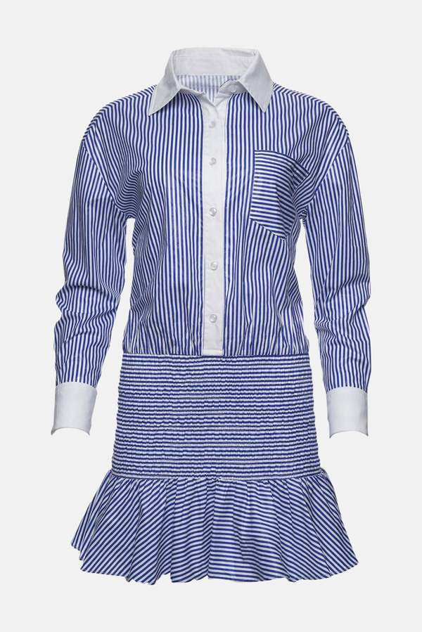 blue stripe royal shirt dress Buy Persian Blue Tira Dress Online main image 0