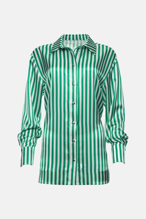 Ser.o.ya Zucker Shirt - Kelly Green Stripe | Garmentory