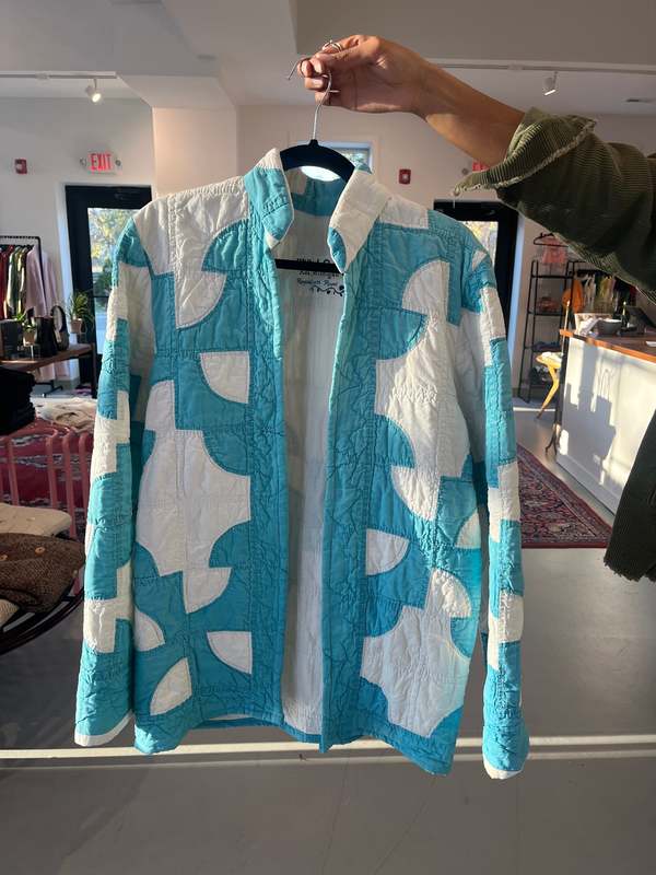 Wilted Quilts Quilted Jacket Turquoise Garmentory