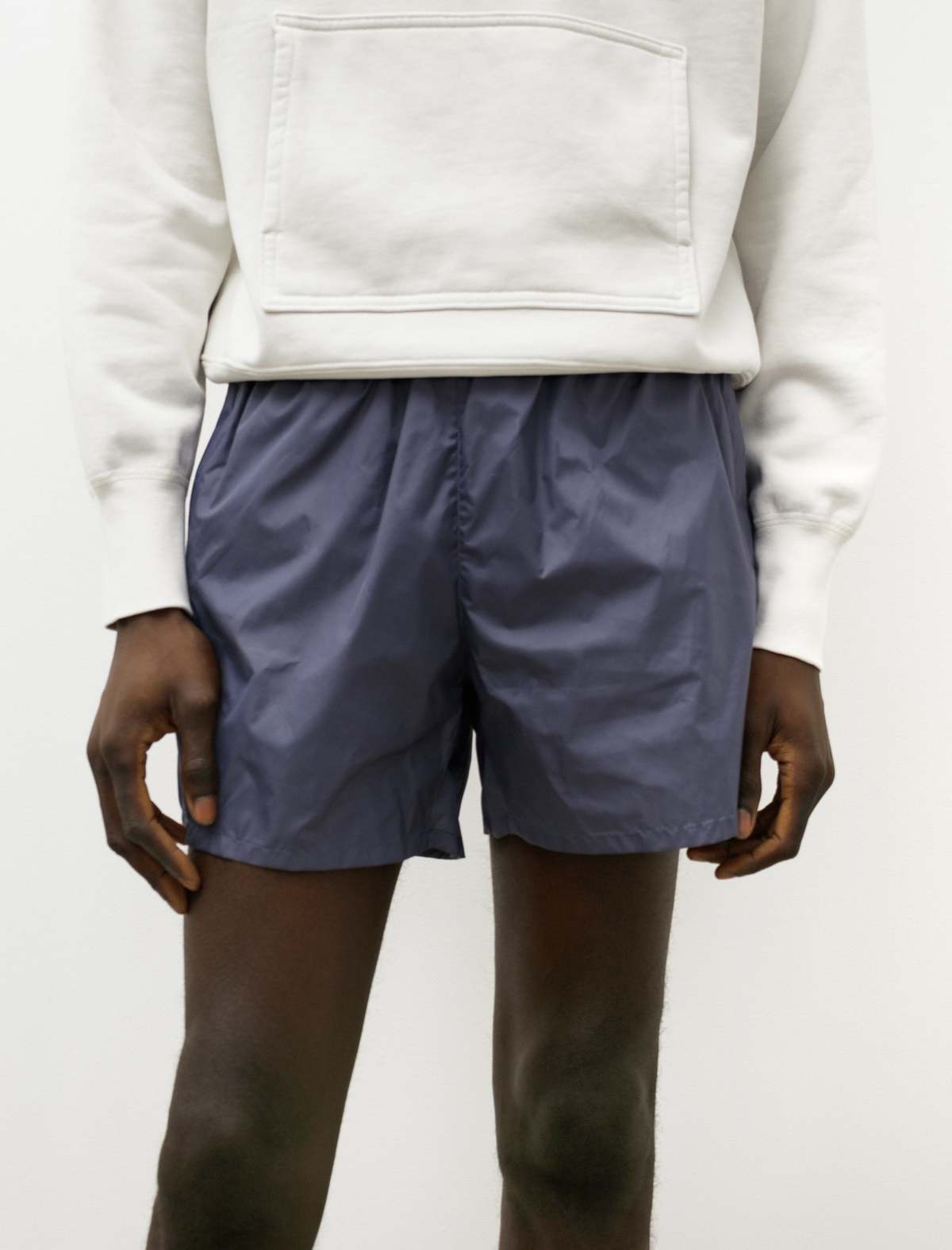 Our Legacy Nylon Drape Tech Trunks Steel Blue Garmentory