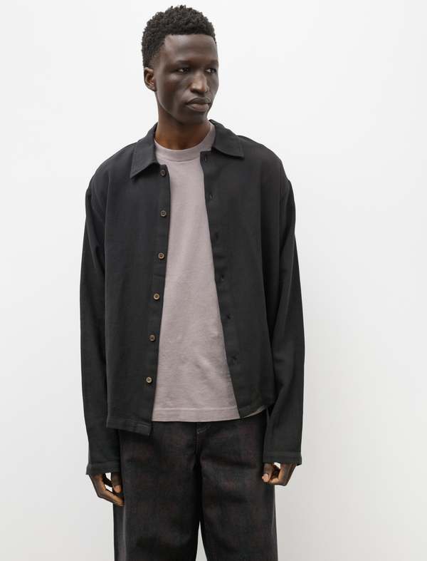 Our Legacy Isola Sparse Panama Cotton Shirt - Black | Garmentory