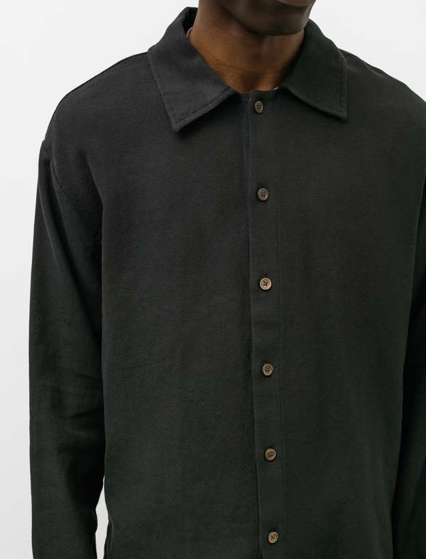 Our Legacy Isola Sparse Panama Cotton Shirt - Black | Garmentory