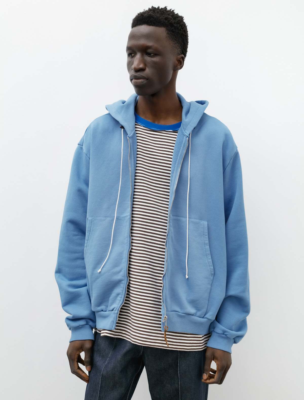 トップス CAMIEL FORTGENS B.V. SHORT ZIP HOODIE Camiel Fortgens Short Zipped Hoodie - Blue | Garmentory
