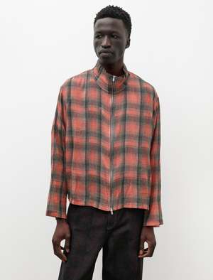 Our Legacy Shrunken Full Zip Polo - Lumbercheck Print | Garmentory