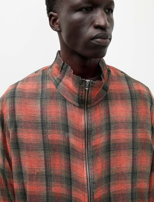 Our Legacy Shrunken Full Zip Polo - Lumbercheck Print | Garmentory