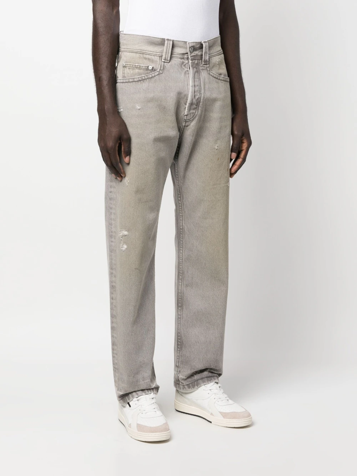 PALM ANGELS MEN WASH CIENEGA LOOSE 5 POCKETS PANTS GRAY Garmentory