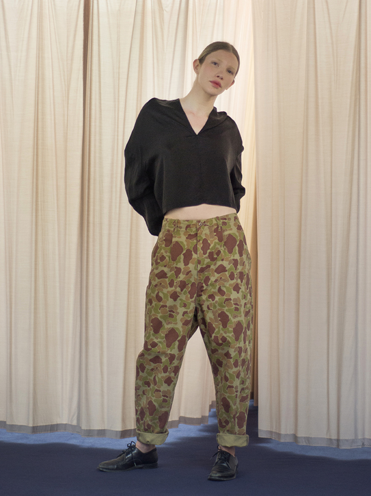 Kapital Herringbone Happy Peekaboo Camo Nime Pants - Beige