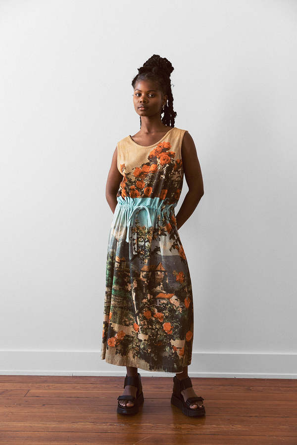 Anntian Print Postcard Slim Dress - Castel Merano/Tirol Italy | Garmentory