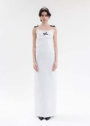 Shushu/Tong Corset Slim Long Dress - White | Garmentory