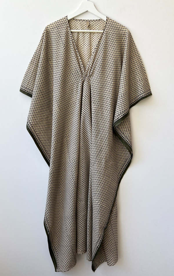 Floral Dabu Pocket caftan
