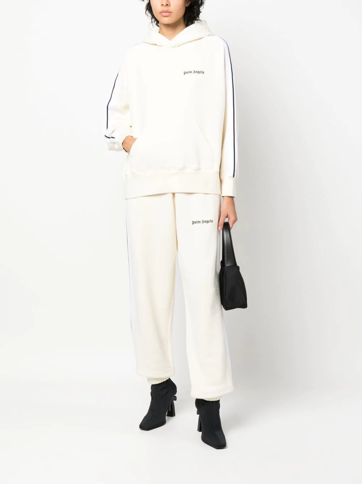 パンツ PALM ANGELS WOMEN Racing Knit Track Pants Black/Butter PALM ANGELS WOMEN Racing Knit Track Pants Black/Butter