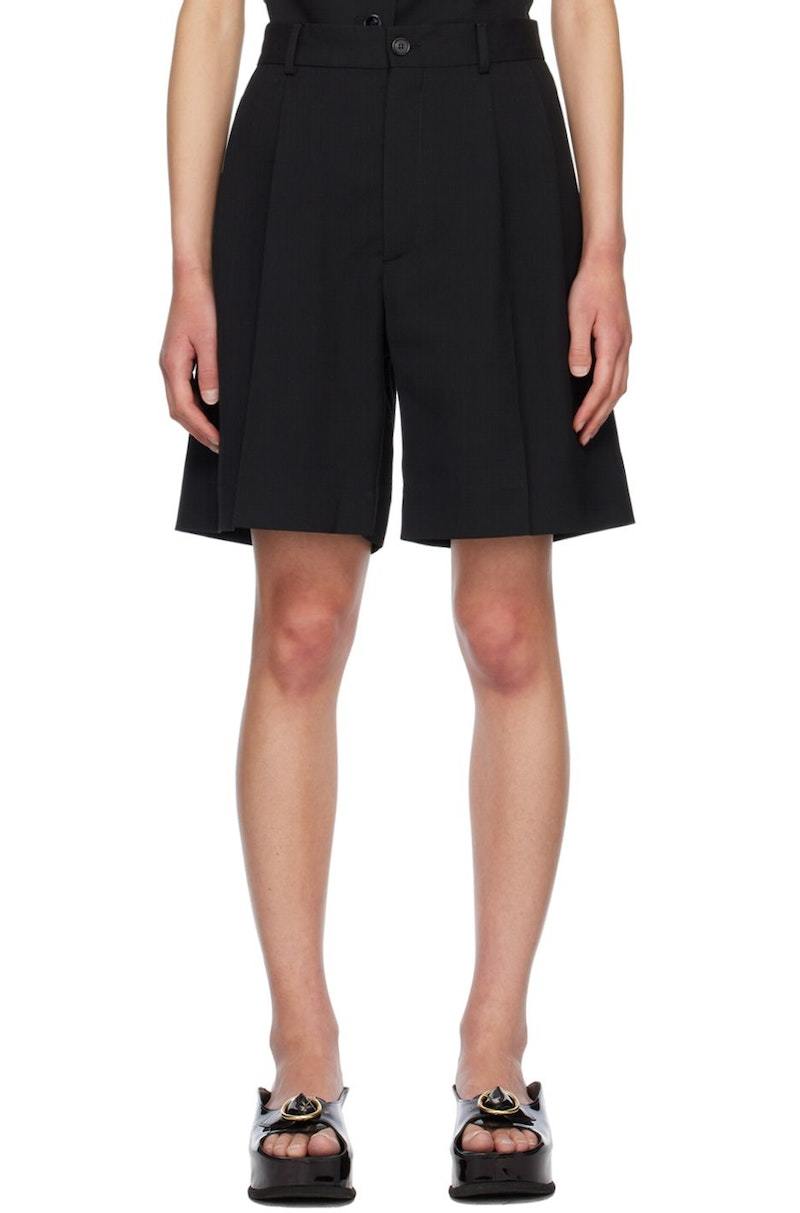 ショートパンツ Acne Studios Split Design Bermuda Shorts With Pleated Front Acne Studios - Pleated wool-blend Bermuda shorts Acne Studios