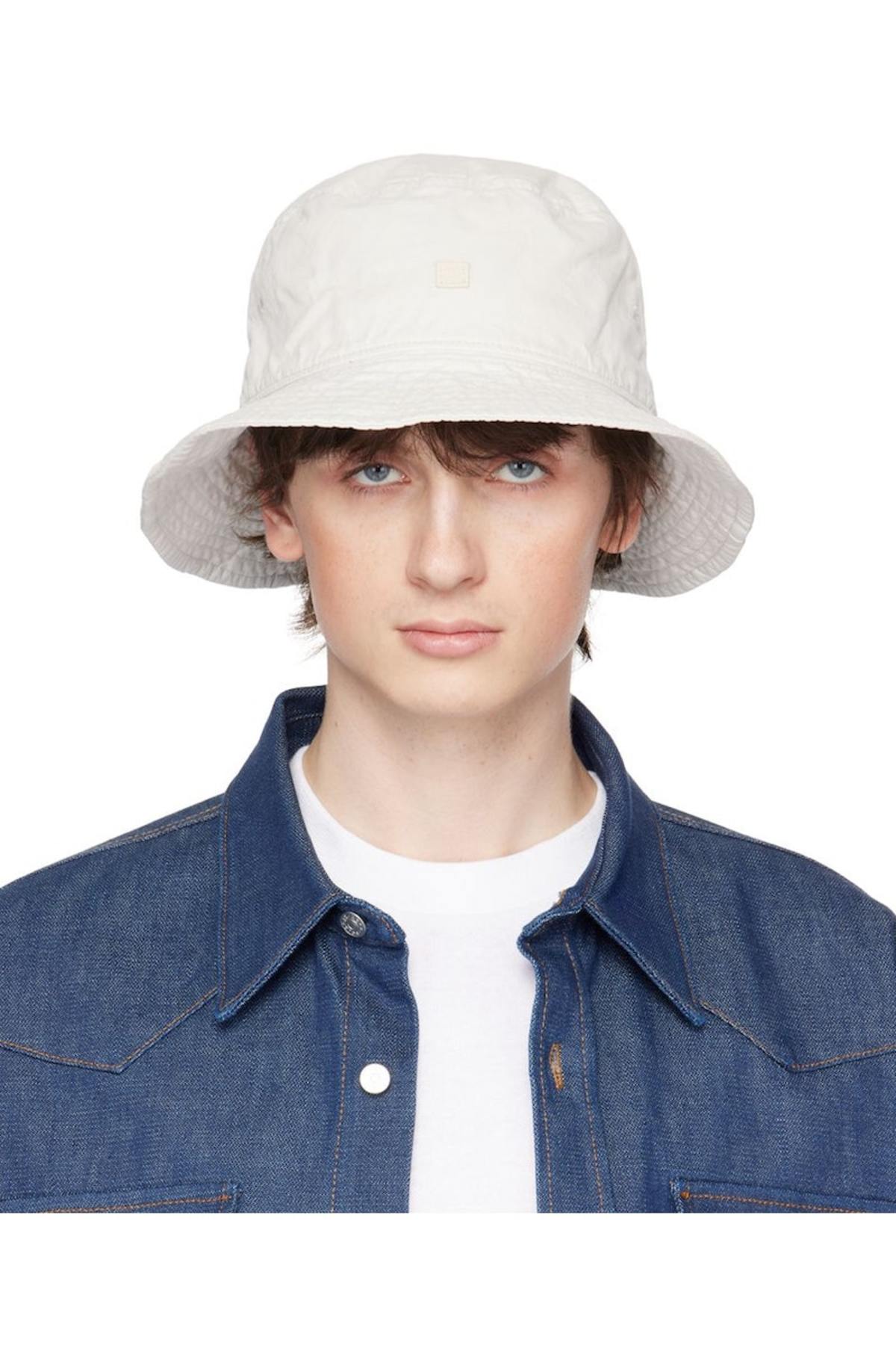 Acne Studios Embroidered Bucket Hat Light Grey Garmentory